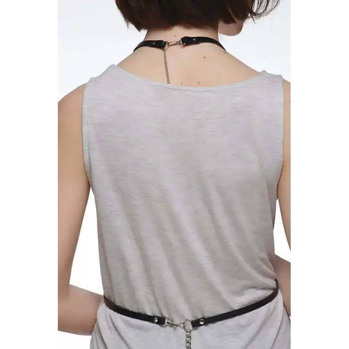 T-Shirt, Gömlek Üzeri Deri Aksesuar - APFT183