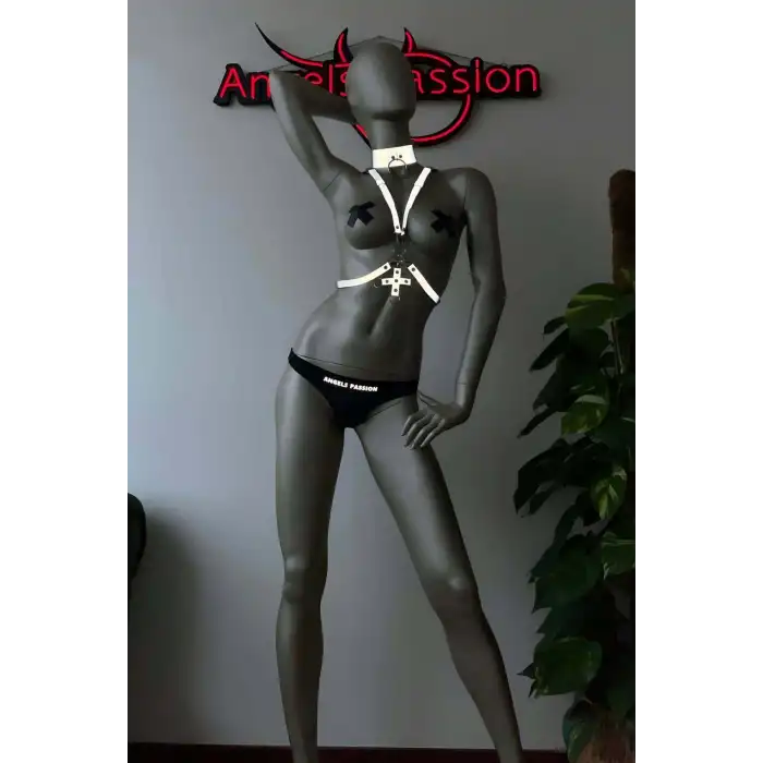 Tasma Detaylı Seksi Göğüs Üzeri Reflektörlü Harness - APFT404