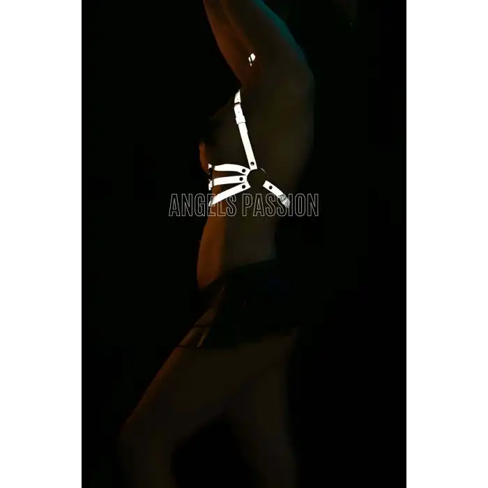 Tasma Detaylı Şık Karanlıkta Yansıyan Göğüs Üzeri Harness - APFT27