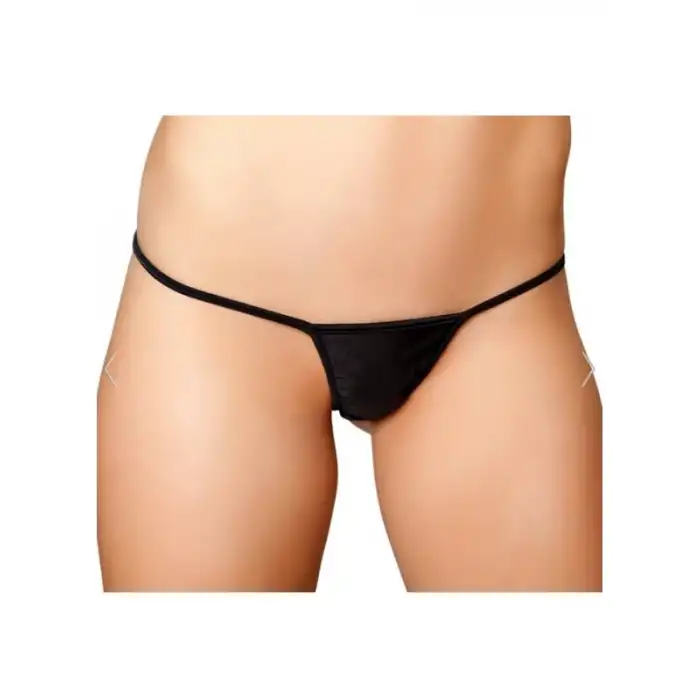 Tegan Büyük Beden Fantezi Siyah Lame String Tanga TG271288-B