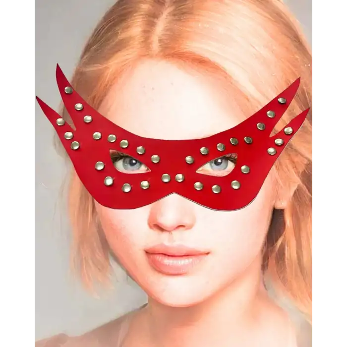 Tegan Deri Fantezi Kırmızı  Parti Maskesi TG275427