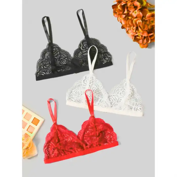 Tegan Fantezi 3lü Seksi Dantel Sütyen Seti TG279257