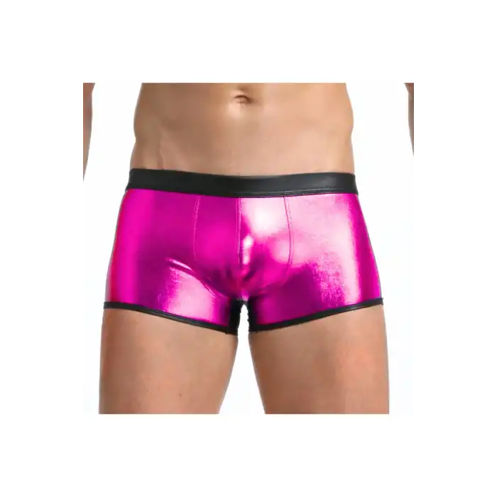 Tegan Fantezi Deri Görünümlü  Pembe Erkek Boxer  - Fantezi Tanga TG274608