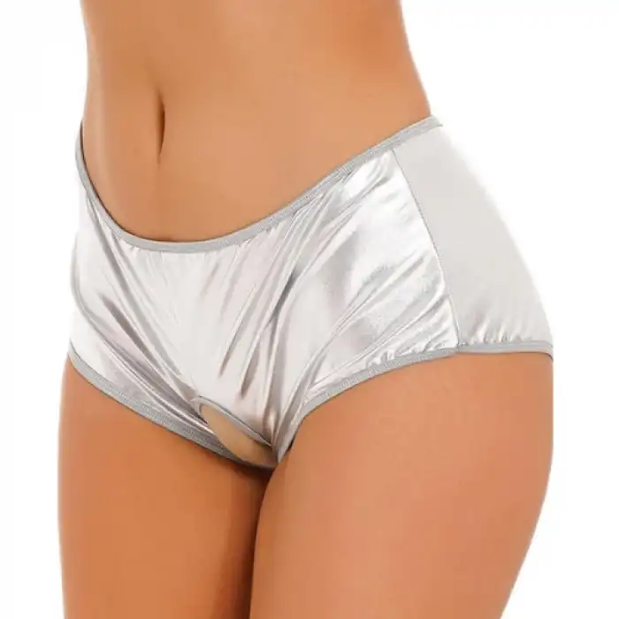 Tegan Fantezi Gümüş Özel Bölgeleri Açık Parlak Külot TG270049