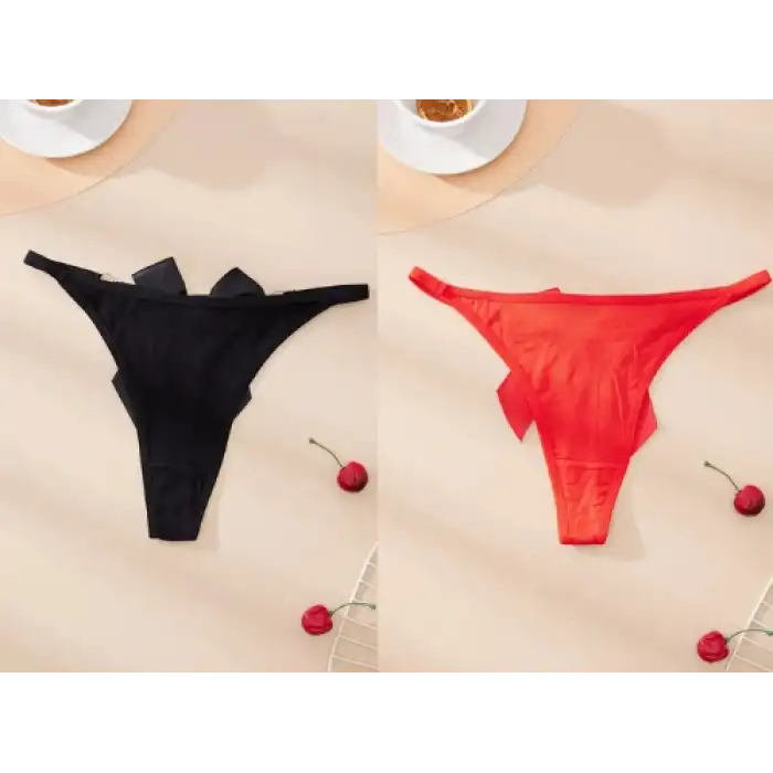 Tegan Fantezi Kadın 2li Fiyonklu Halkalı Tanga TG270044