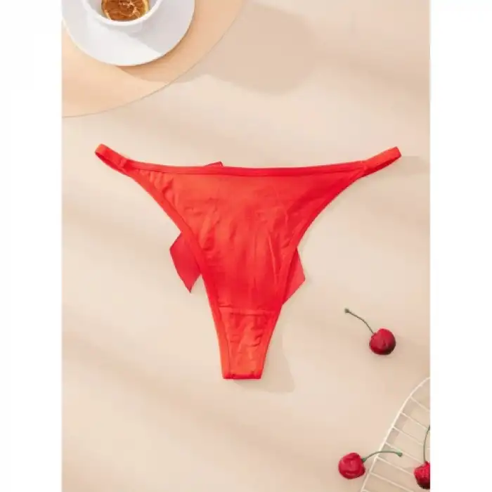 Tegan Fantezi Kadın 2li Fiyonklu Halkalı Tanga TG270044