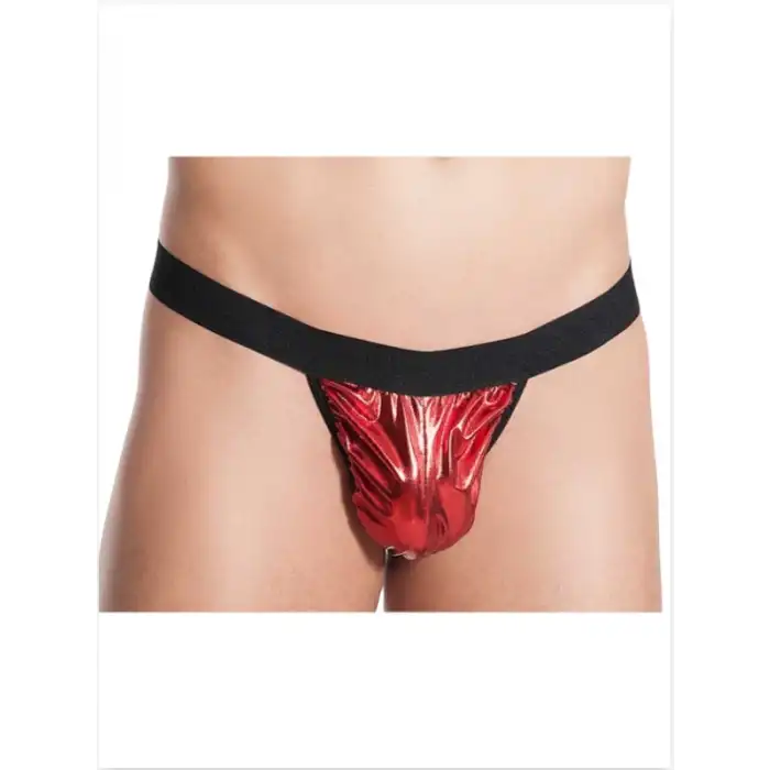 Tegan Fantezi Kırmızı Lame Seksi Erkek String - Tanga TG274590