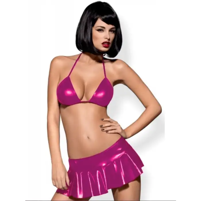 Tegan Fantezi Pembe Mini Etekli Seksi SütyenTakım Seksi İç Giyim TG279094