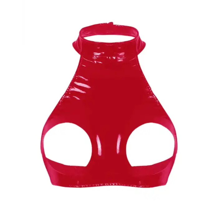 Tegan Fantezi Seksi Özel  Bölgeleri Açık Kırmızı Lame Gecelik TG279181