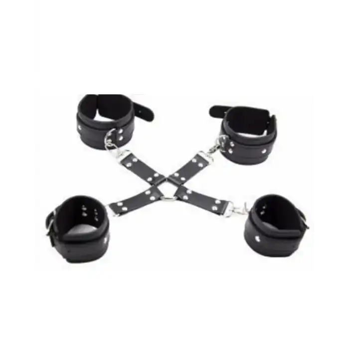 Tegan Fantezi Siyah Deri Pozisyon El Ayak Kelepçesi TG275413