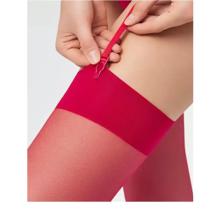 Tegan Kadın Kırmızı Düz Jartiyer Çorabı TG270433