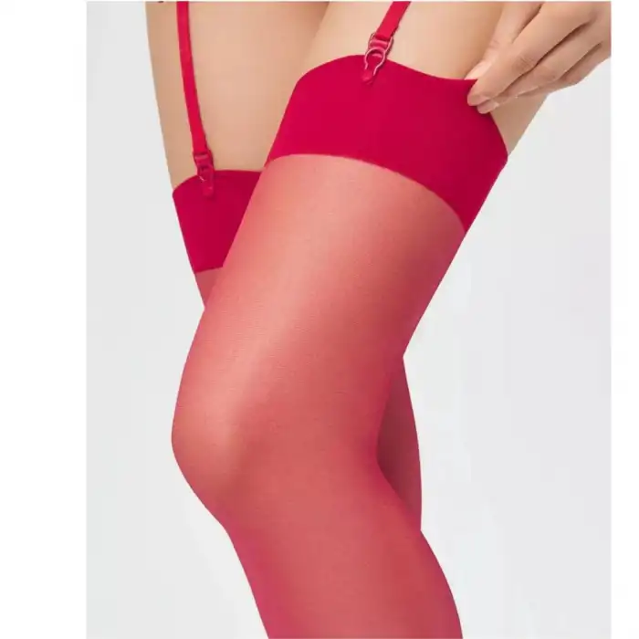 Tegan Kadın Kırmızı Düz Jartiyer Çorabı TG270433