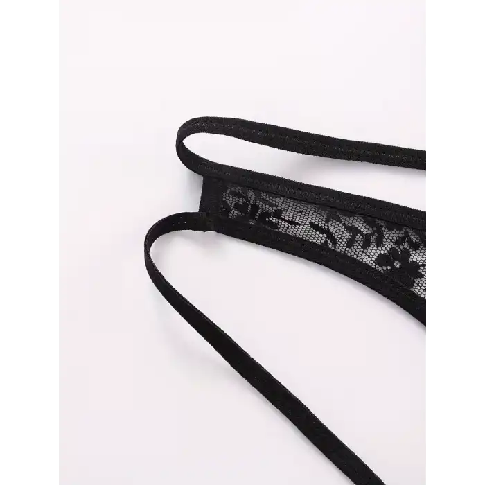 Tegan Seksi Dantelli Arkası Açık Seksi Siyah Erkek Külot TG274626