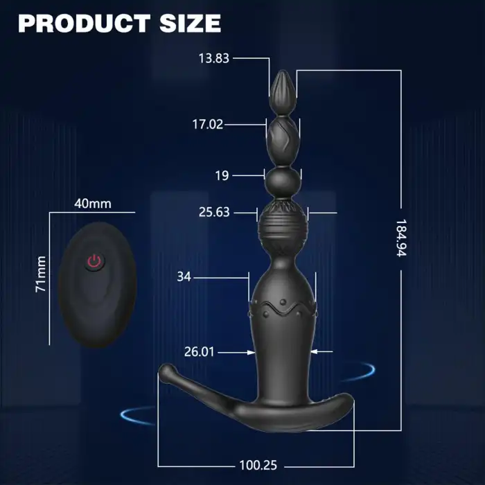 Telefon Kontrollü Anal Vibratör ve Penis Halkası Siyah