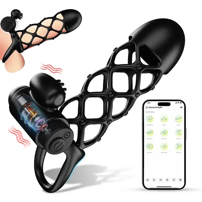 Telefon Kontrollü Titreşimli Penis Kılıfı – Şarjlı
