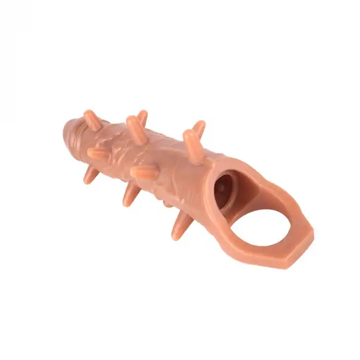 Tırtıklı Titreşimli Penis Kılıfı Ten Rengi
