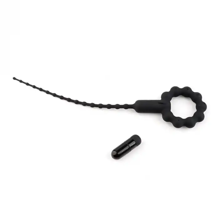 Titreşimli Boğumlu Penis Plug Siyah