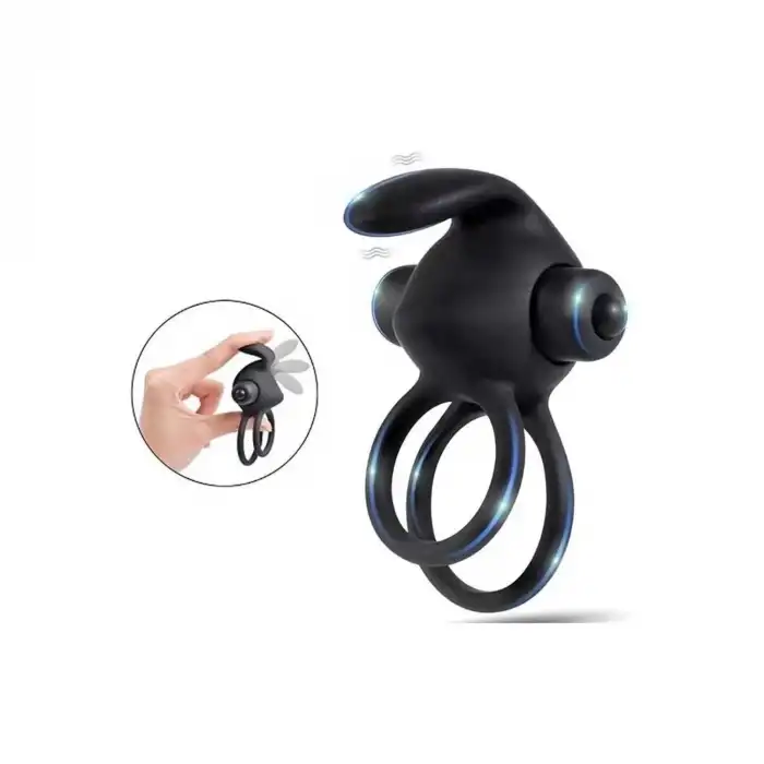 Titreşimli Rabbit Penis Halkası Siyah