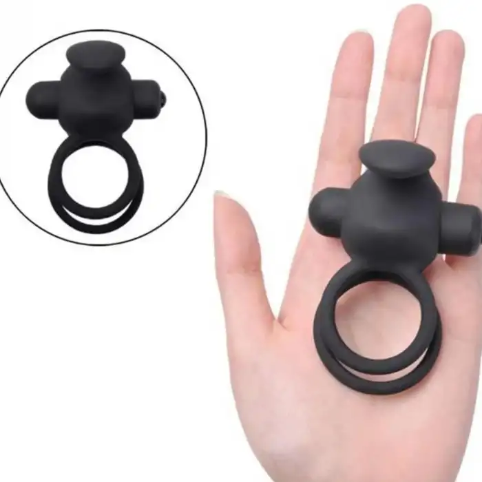 Titreşimli Rabbit Penis Halkası Siyah