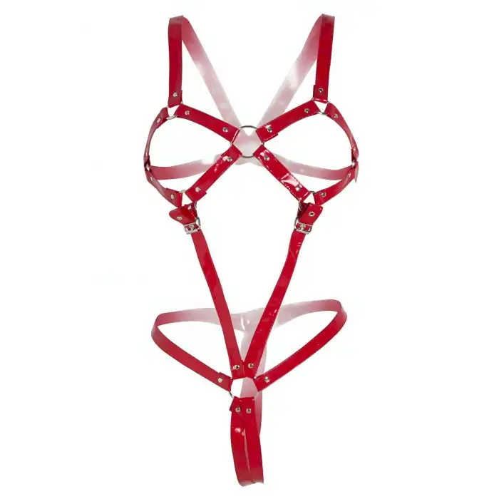 Tokalı Seksi Deri Fantazi Giyim - APFT312