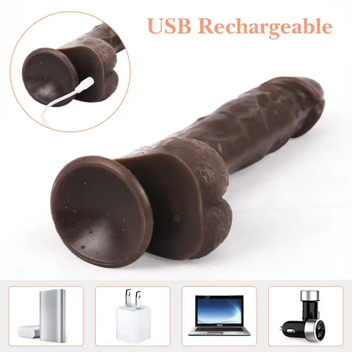 Uzaktan Kumandalı Gerçekçi Dildo Vibratör Siyahi