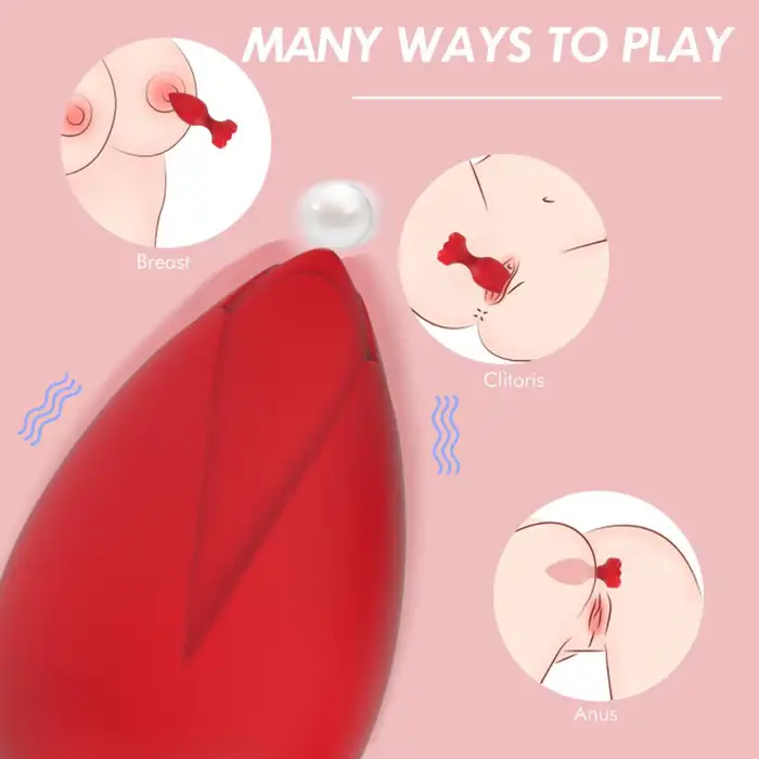 Uzaktan Kumandalı Gül Şekilli Anal Vibrator Kırmızı