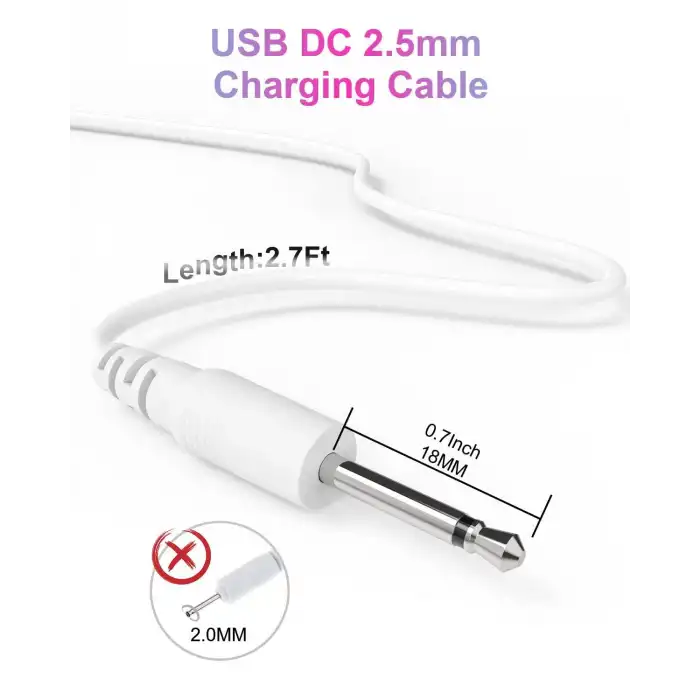 Vibratör İçin DC Uçlu USB Şarj Kablosu 30 cm