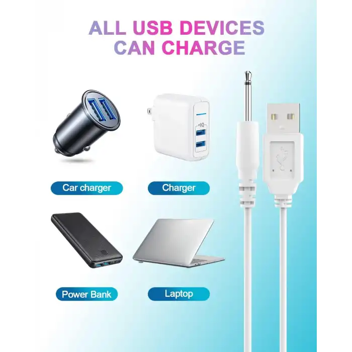 Vibratör İçin DC Uçlu USB Şarj Kablosu 30 cm