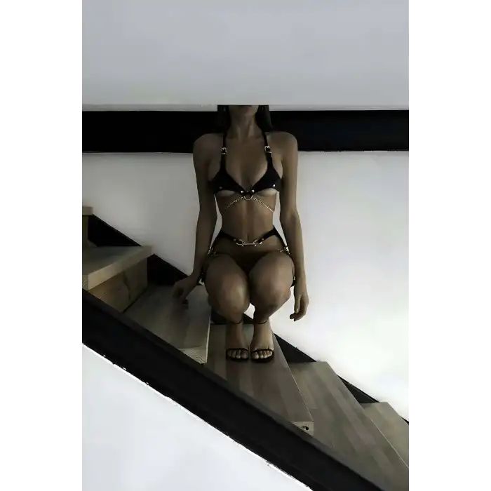 Zincir Detaylı Göğüs Ve Bacak Harness Takım - APFT1221