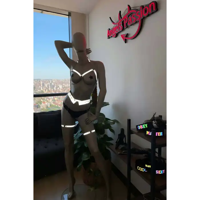 Zincir Detaylı Reflektörlü Şık Harness Takım - APFT486