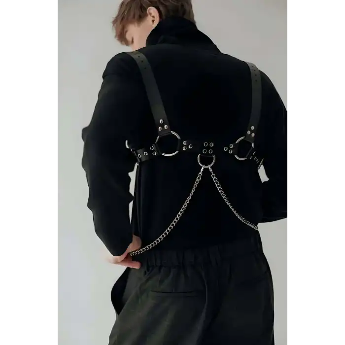 Zincir ve Halka Detaylı Şık Erkek Kemer - APFTM109