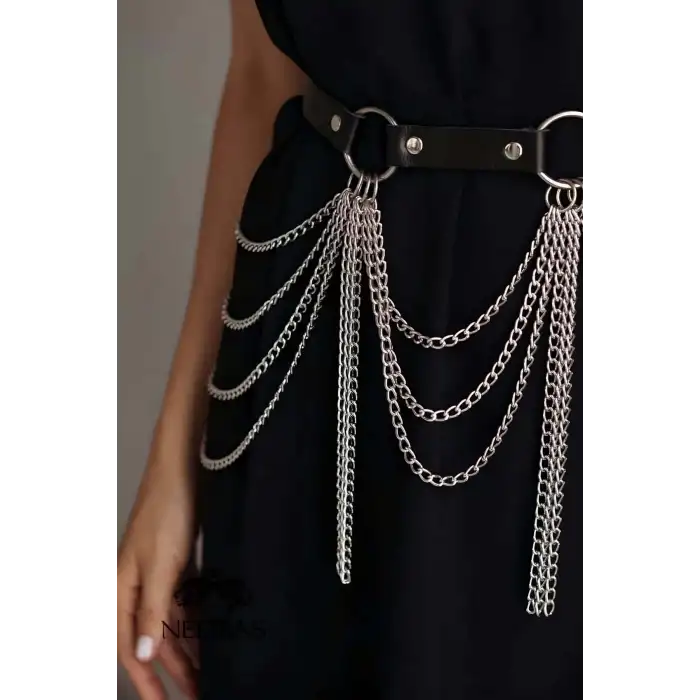 Zincirli Ayarlanabilir Şık Deri Kemer Harness - APFT729