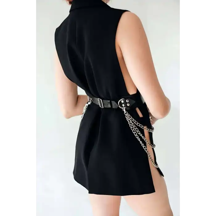 Zincirli Deri Bel Kemer Harness - APFT904