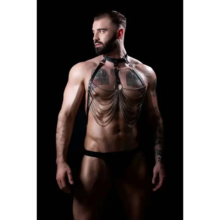 Zincirli Erkek Deri Fantazi Giyim - APFTM74