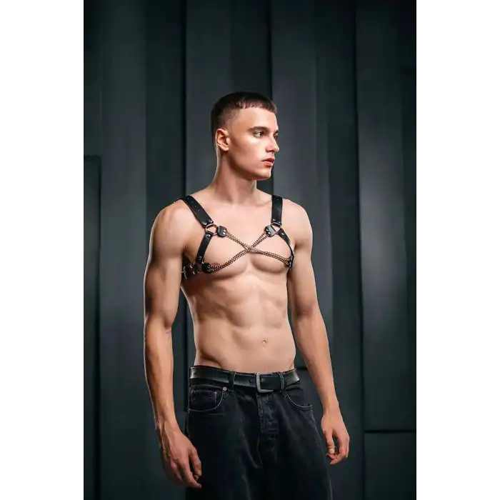 Zincirli Göğüs Erkek Harness - APFTM226