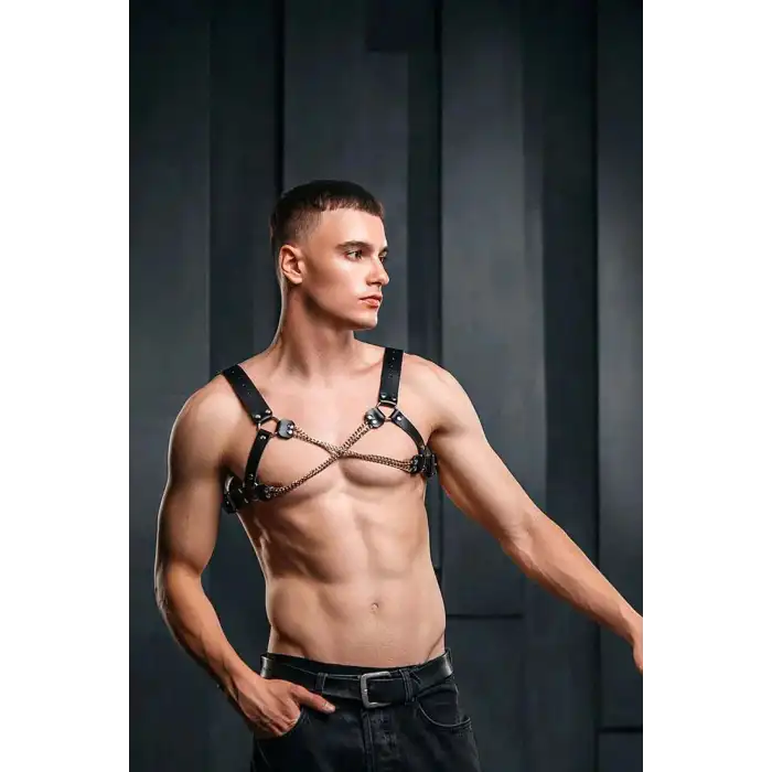 Zincirli Göğüs Erkek Harness - APFTM226