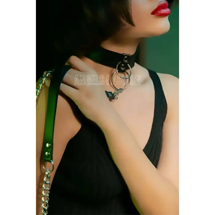 Zincirli Tasma - Bdsm Deri Tasma - APFT246