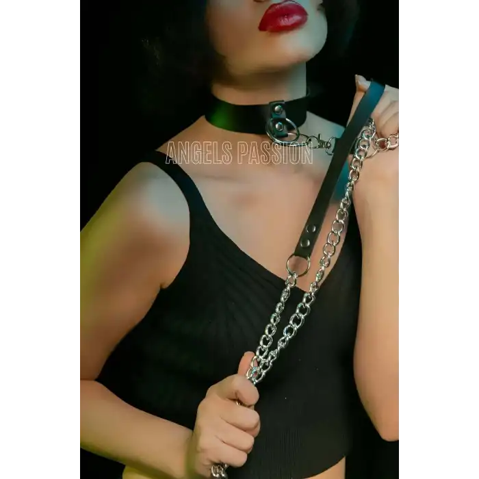 Zincirli Tasma - Bdsm Deri Tasma - APFT246