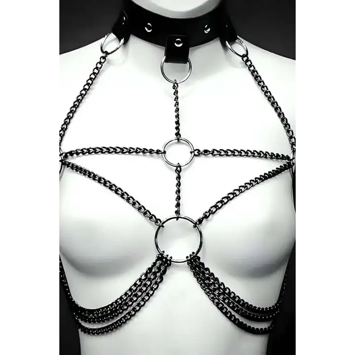 Zincirli Tasmalı Şık Harness - APFT431