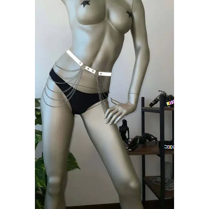 Zincirli ve Reflektörlü Harness Bel Kemeri - APFT391