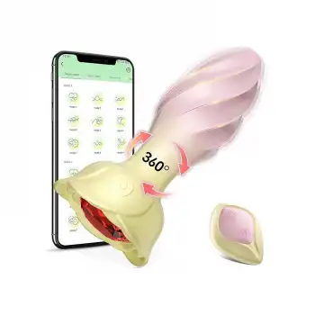 Akıllı Uygulama Kontrollü Çiçek Tasarımlı 360° Döner Vibratör – 10 Mod, Su Geçirmez, USB Şarjlı
