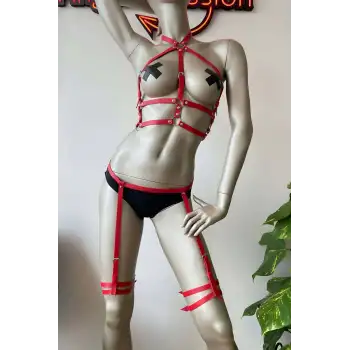 Ayarlanabilir Jartiyer Deri Harness Takım - APFT257