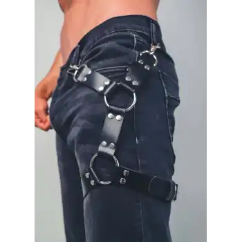 Bacağı Saran Seksi Deri Harness - APFTM51