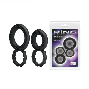 Baile Çift Halkalı Silikon Penis Halkası Seti 2 Boy
