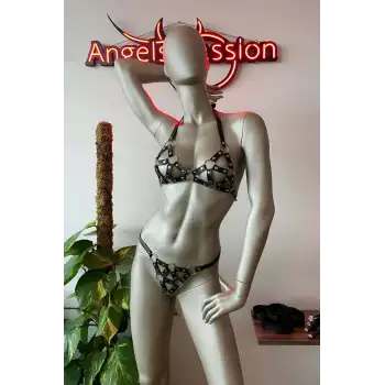 Bayan İç Giyim Deri Sütyen Takım - APFT422