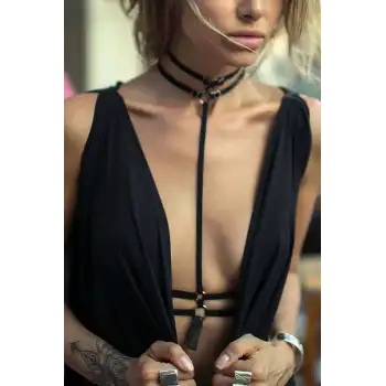 Bel Boyun Detaylı Seksi Harness - APFT373