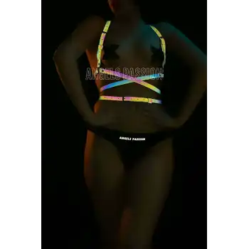 Bel Dolama Detaylı Karanlıkta Renkli Yansıyan Göğüs Harness - APFT172