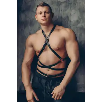 Bele Dolamalı Deri Erkek Fantazi Giyim - APFTM18