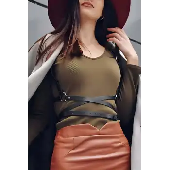 Beli Uzun Sarmalı Şık Harness - APFT172