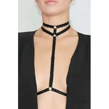 Boyunda Çift Sıralı Şık Lastik Harness - APFT84